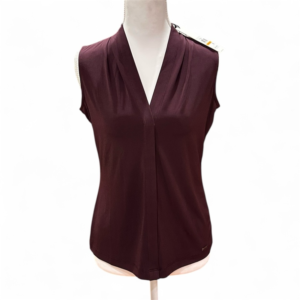 NWT. Calvin Klein Women's Shell Top‎ Deep Plum